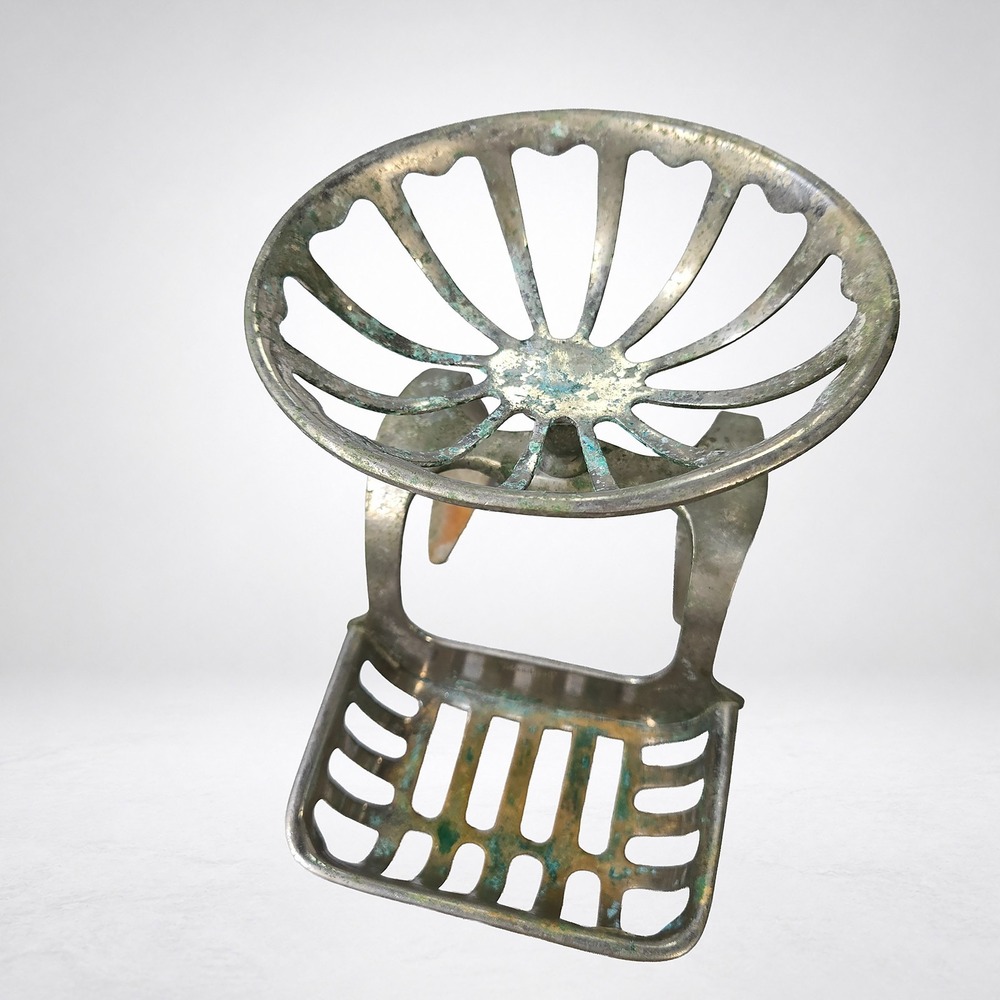 Antique Standard Clawfoot Tub Soap Sponge Caddy Nickel Brass Over Rim Victorian